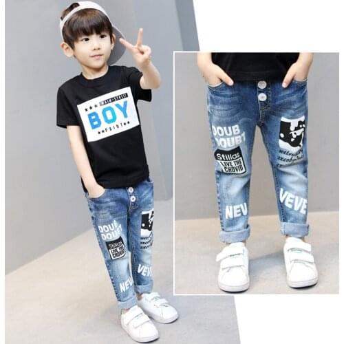 Baby Boys Pants Kids High Quality Cotton Trousers Children Pencil Leggings Spring Autumn Boy Letter Printed Casual boys Jeans