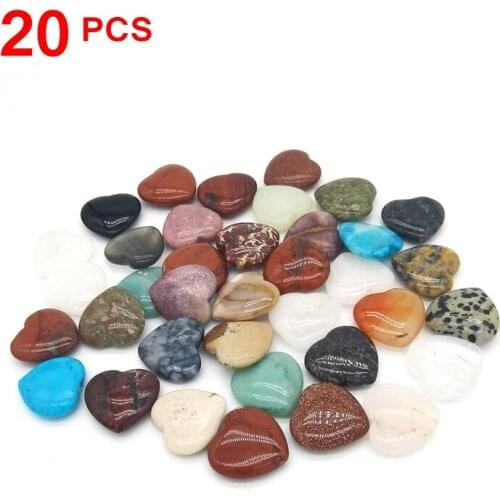 20PCS Heart Shape Rose Quartz Crystal Beads Crystals and Stones Natural Stone Crystals Crystal Stone Healing Gift Decor