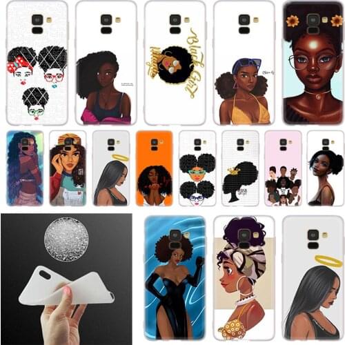 African print Beauty Afro Puffs Black Girl Case For Samsung Galaxy A20 A30 A40 A50 A60 A70 A6 A8 Plus A7 A9 2018 A3 A5 2017