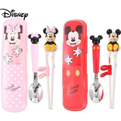 Disney childrens chopsticks training chopsticks baby learning practice chopsticks baby auxiliary spoon fork cutlery set