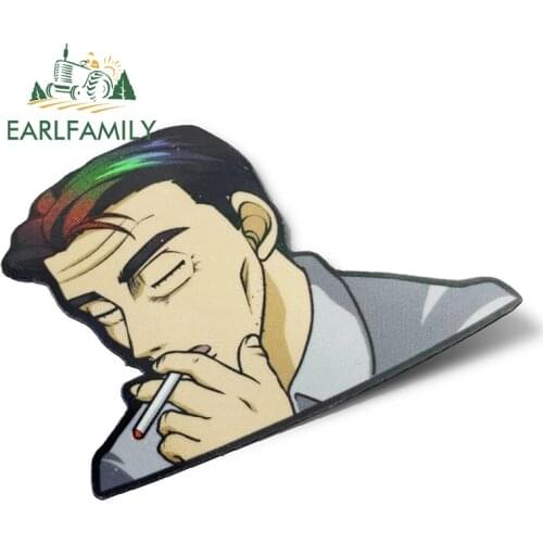 EARLFAMILY 13cm x 9.7cm Funny Cartoon Peeker Bunta Car Sticker JDM Graffiti Peeking Motorcycle Car Window No Reflective Decal