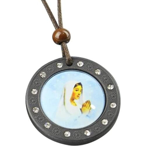 EBUTY Lava Quantum Pendant Virgin Mary Design with CZ Crystal 3000cc Health Gift Jewelry Fashion Necklace with Box