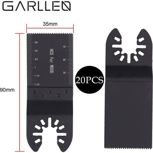 GARLLEN 20 Pcs Saw Blades Cut Cutter Oscillating Multi Tool Set 34mm Carbon Steel DIY Tools For Cutting Wood Plastic For Dewalt
