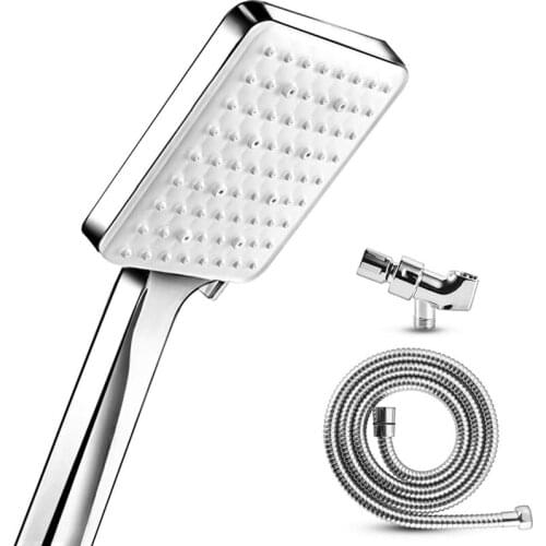 HLZS-Shower Head with 1.5M Stainless Steel Hose and Bracket 6 Spray Types Hand Shower Shower High Pressure Water Saving