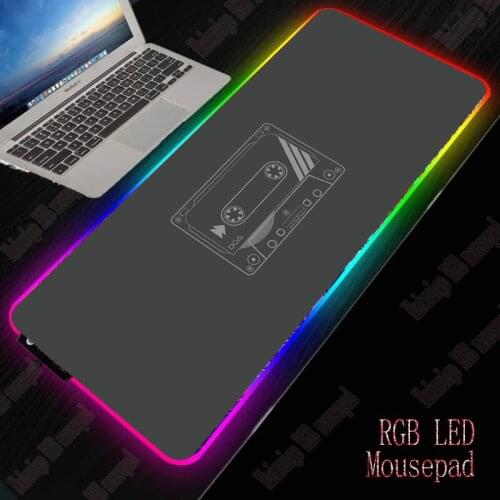 Tape RGB Large Gaming Accessories Mouse Pads LED Backlight Mousepad Computer Mause Carpet Desk Mat for CS Customizable Pictures