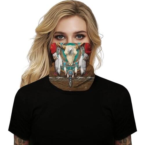 Multiway Outdoor Bandana Men Women 3D Skull Bull Head Printing Climbing Hiking Cycling Fishing Windproof Protection Halloween