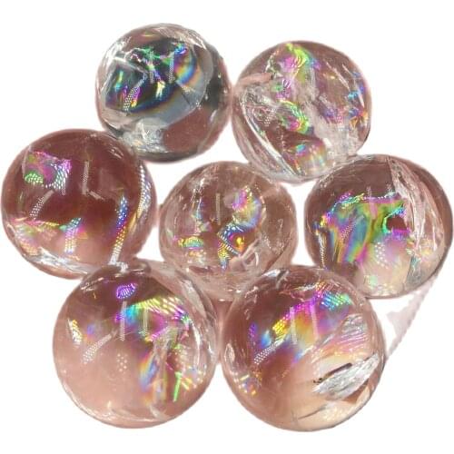 Natural Transparent Quartz Ball Rainbow Crystal Ball Reiki Healing 40g