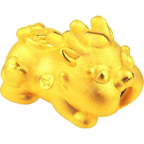 New Arrival Solid 24K Yellow Gold Bracelet 999 Gold Dragon Son Baby Bracelet 0.89g