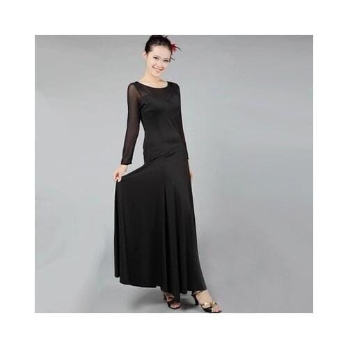 New ballroom dance costume sexy red black flat shoulder collar ballroom dance dress for women ballroom dance competition dress