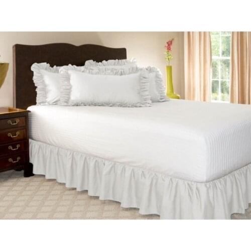 Solid Elastic Bed Skirt Without Bed Surface 100% Polyester Bed Apron Bedspread Lace Bed Skirt Full Queen Size