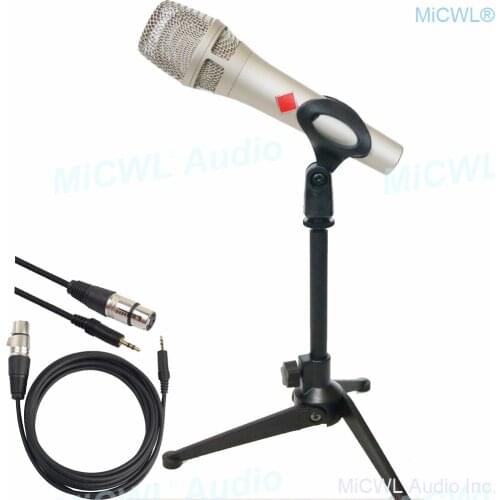 KMS105 Professional Condenser Microphone 48V Phantom Power Metal Handheld with XLR To 3.5mm Cable Support Karaoke Sing Chat Mic