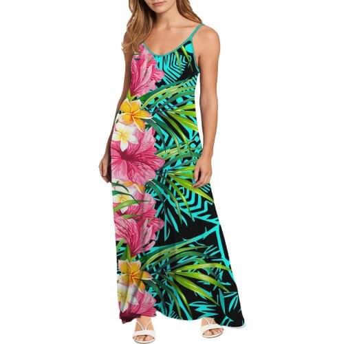 Drop Shipping Long Skirt Large Size Women Personality Printed Dress Polynesian Traditional Tribal Sleeveless Clothing 1 MOQ