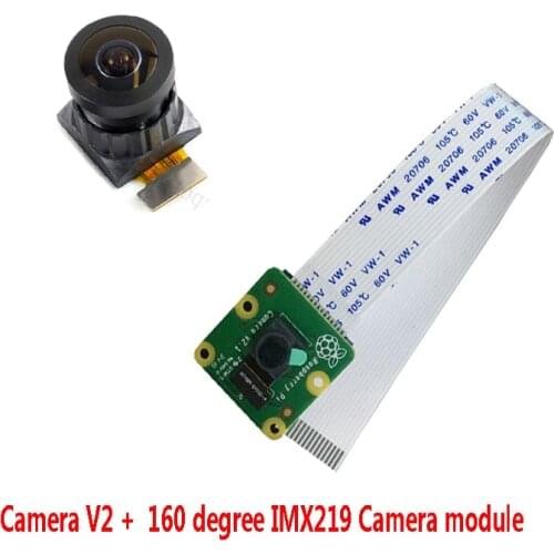 Raspberry Pi Camera V2 and 160 degree IMX219 Camera Module 8mp together