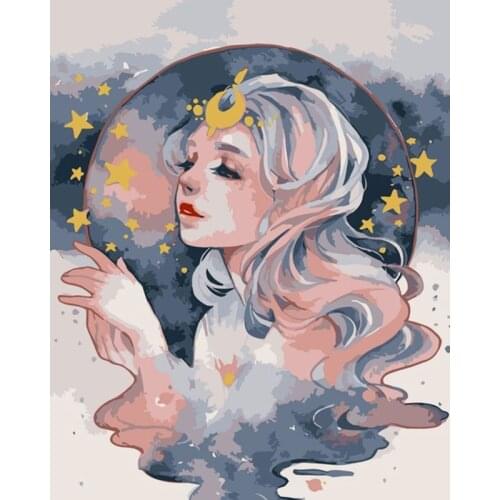 RUOPOTY 60x75cm Frame Picture Painting By Numbers Figure For Adults Chirldren Modern Drawing Coloring By Numbers For Home Art