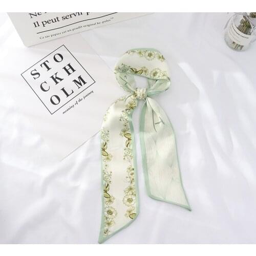 100cm*7cm New summer long fashion female small scarf scarves female flowers wrist strap hair ribbon women skinny scarf women