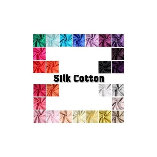 LEO&LIN New Silk Cotton liner Fabric colorfull Red-Green-Blue-Black-White-Gray-Yellow (1 meter) 16 colors