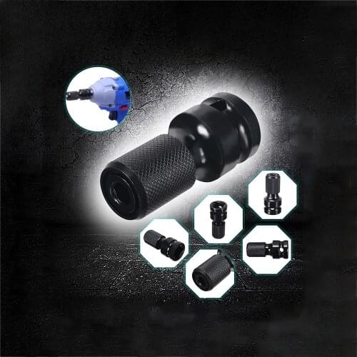 Steel 1/2-Inch Square Drive To 1/4-Inch Hex Ratchet Wrench Socket Adapter Spanner Set Drive Converter Chuck Adaptor For Impact