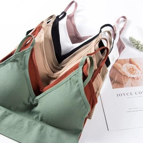 Womens Seamless Crop Tops Home Bra Tube Top Camisole With Removable Padded Underwear Female Tank Top