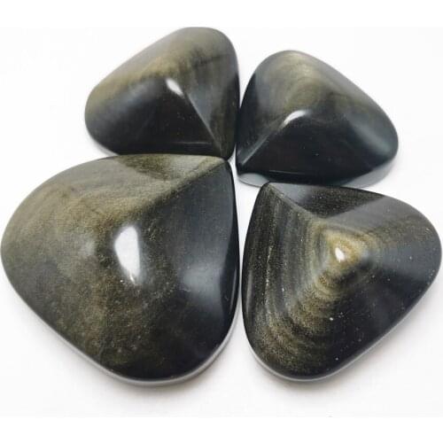 1pcsNatural Gold Obsidian Carved Heart Shape Healing Reiki Energy Figurine Gifts Home Decor