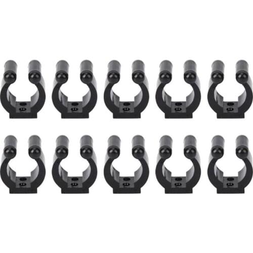 10pcs/set Plastic Club Rod Clips Pole Storage ABS Fishing Rod Clamp Practical Durable Rack Clamps Holder Fishing Parts