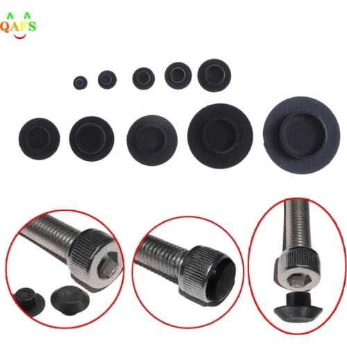 10PCS M5-24 Practical Black Hex Socket Fasteners Screws Covers Caps Allen Bolt Screw Nut Round Head Cover Cap Protector