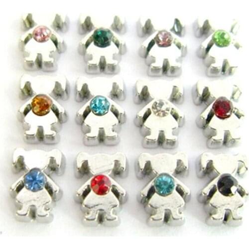 12Pcs/Lot Birthstone Charms Boy Girl Floating Charms For Glass Living Memory Locket Women Jewelry Making DIY Accessories Gift