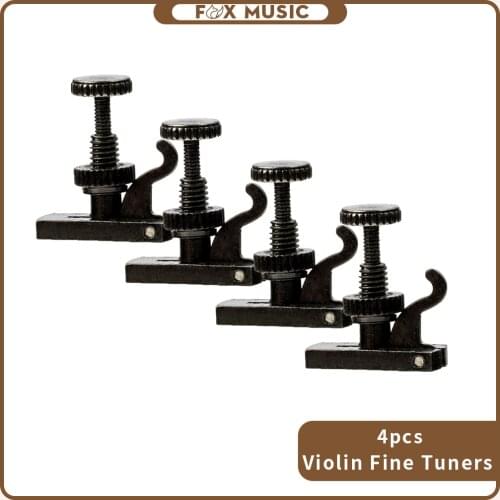 4 pcs Black Violin Fine Tuners String Adjusters 3/4 4/4 Violin Fine Tuners Spinner Adjuster Strings Hooks
