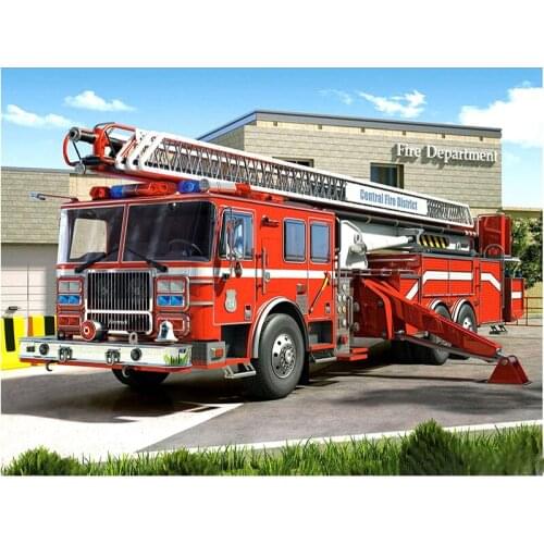 5D DIY Diamond Painting "Fire Truck" Full Square/Round Drill Resin Diamond Rhinestone Embroidery Cross Stitch Home Decor