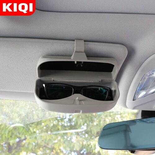 KIQI Car Glasses Case Holder Box for Renault Espace Twingo Clio ZOE Kwid SYMBIOZ ARKANA Duster EZ-PRO Lodgy Alpine A110