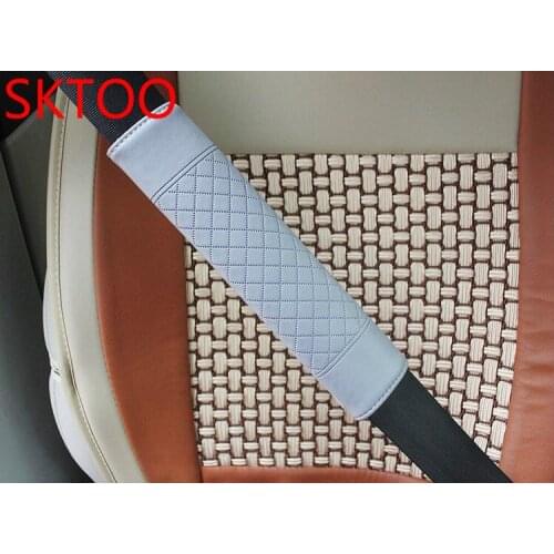 SKTOO 2pcs Car styling Seat belt cover for Volkswagen Ford Honda Nissan Peugeot Renault Jeep Opel Seat Volvo Car-styling