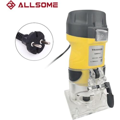 ALLSOME 6.35MM Wood Router Tool Combo Kit Electric Woodworking Machines Power Carpentry Manual Trimmer Tools