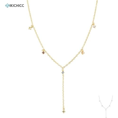 KIKICHICC 925 Sterling Silver Sage Five Zircon CZ 40mm Long Chain Choker Necklace Wedding Luxury Fine Jewelry Fox Five Zircon
