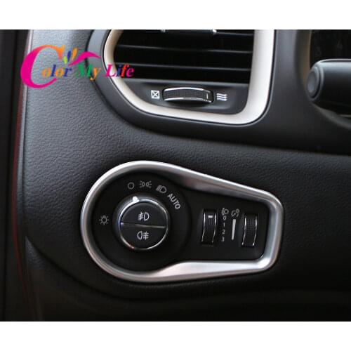 Color My Life ABS Chrome Head Light Switch Button Knob Trim for Jeep Renegade 2015 - 2020 Headlight Knobs Panel Accessories