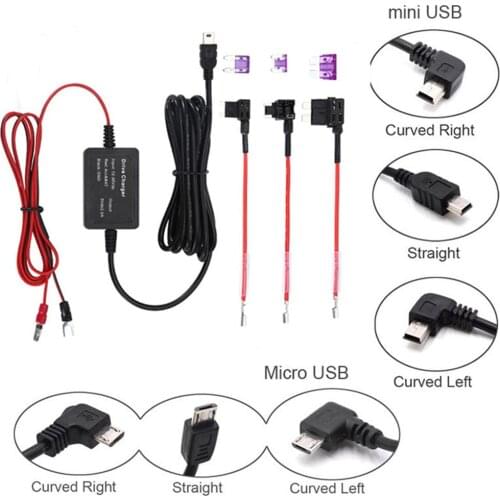 ACC Power Module In Put 12V 24V Ouput 5V With Mini USB / Micro USB Cable 3.5Meter Low Voltage Protection