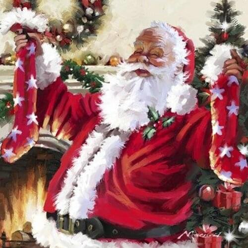 MHD 5d diy diamond painting kit santa claus greeting card 3d square diamond mosaic embroidery rhinestone cross stitch sticker