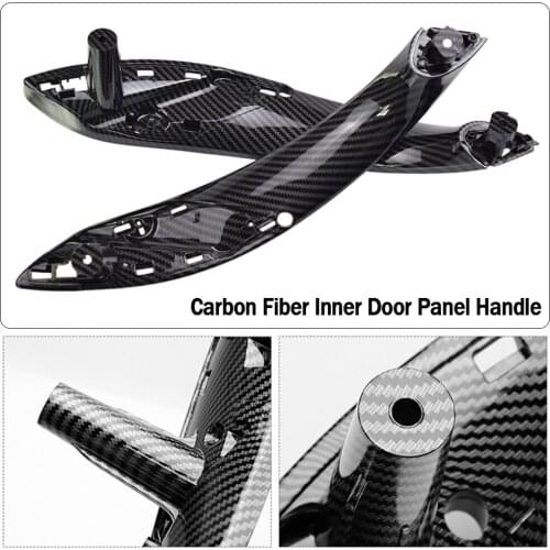 Car Interior Door Handle Pull Trim Cover For BMW F30 F31 F32 F33 F34 F35 F36 F80 Left Right Inner Panel Black Beige Carbon fiber