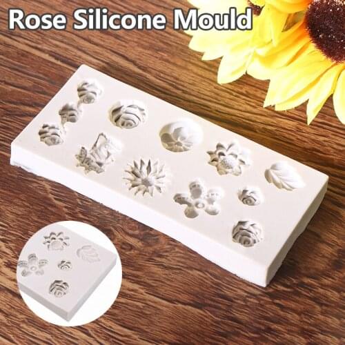 New Rose Flower Silicone Mold DIY Chocolate Sugarcraft Flower Mould Cake Baking Mould Tool Kitchen Pastry Dessert Supplies