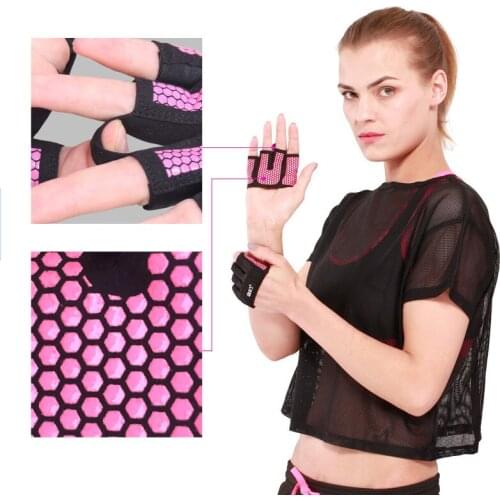 1Pair Protector Gym Anti-skid Men & Women Gym Gloves Breathable Body Building Exercise Training Sports Fitness Gloves Crossfit