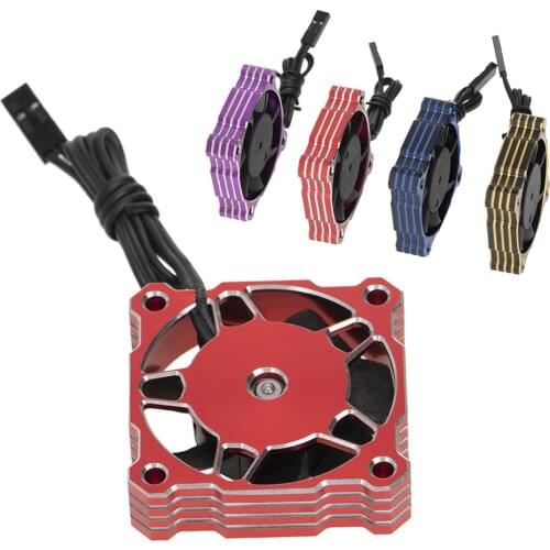 RCTOYFUN 1pcs 40×40×10mm Aluminum Alloy Shell Plastic Fan Blade High Speed 15000RPM Cooling Fan For 1/10 1/8 1/12 RC Crawler Car