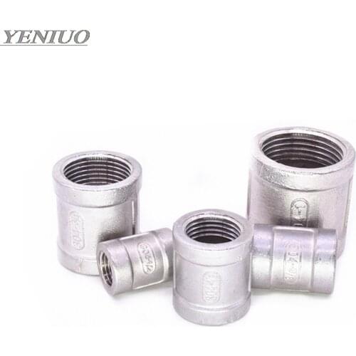 Water connection 1/8" 1/4" 3/8" 1/2" 3/4" 1-1/4" 1-1/2" Female Threaded Coupling F/F Stainless Steel SS304 Couple Pipe Fittings