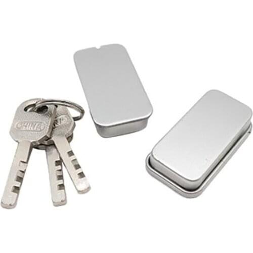 WincoPack Small Size Rectangle push pull Tin Box metal pencil box with sliding lid