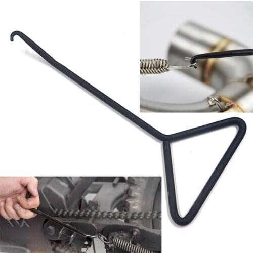 1pcs 17cm T-Handle Motorcycle Stainless Steel Exhaust Pope Stand Spring Hook Puller Tool Universal Motocross Dirt Bike Scooters