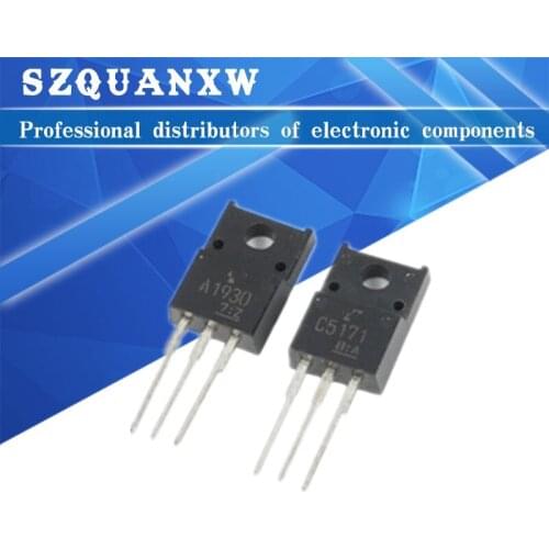 10PCS ( 5PCS 2SA1930 + 5PCS 2SC5171 ) A1930 TO-220 C5171 TO220 Original and new
