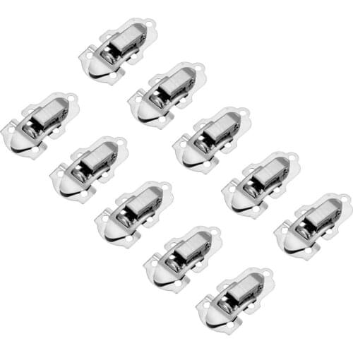 10Pcs Stainless Steel Suitcase Hasp Hook Clasp Can Hold Lockable 54*29mm Jewelry Chest Gift Wine Wood Box Case Toggle Latch