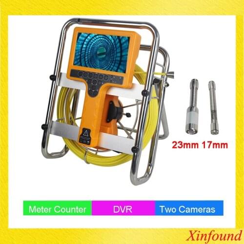 17mm Pipeline Video Snake Inspection Camera 50 Meter Cable DVR Color Monitor Battery Drain Sewer Endoscope Borescope ABS Case