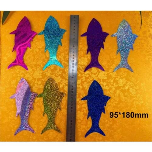 20pcs 95*180mm Big Fish Sequins Large Flat Paillette PVC Hologram Wedding Stage Background Entrance Decorations