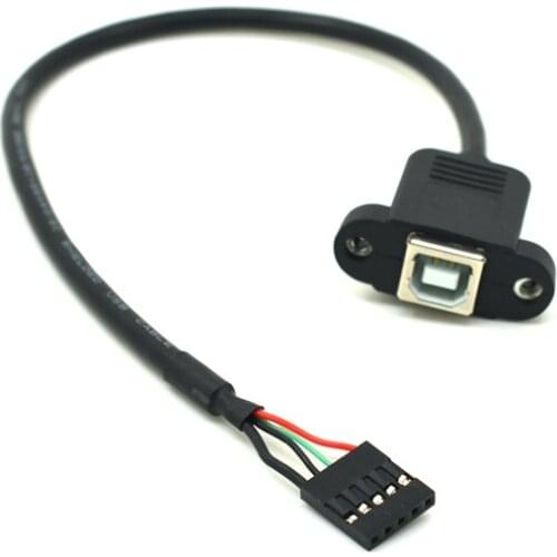 20cm USB 2.0 B Type Female socket Printer Panel Mount to Pitch 2.0mm 5pin Housing PCB Motherboard Dupont Cable