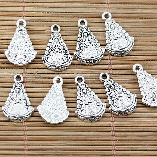 40pcs tibetan silver religious NTRA SRA DEL portrait charms EF1526