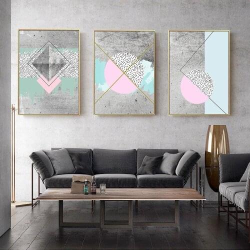 Abstract Mountain Geometric Circles Marble Texture Scenery Canvas Painting Wall Frameless Picture Print Poster Room Decoration