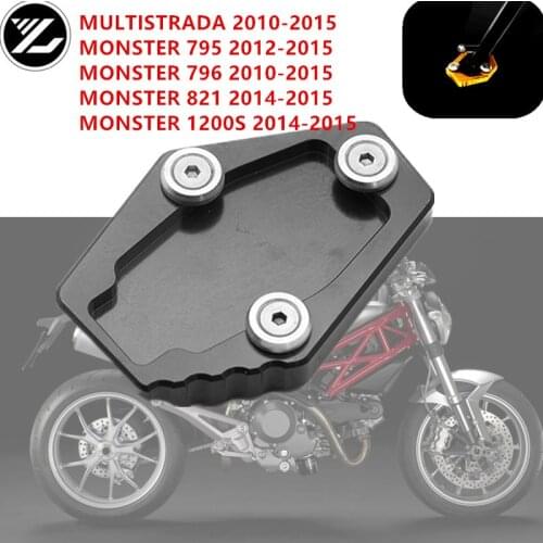 Motorcycle CNC Aluminum Foot Kickstand Extension Pad Plate Side Stand Enlarger For DUCATI MULTISTRADA 2010-2015 795 2012-2015
